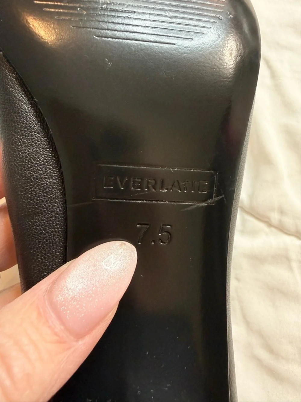 Everlane The Day Heel Black Leather Shoes Size 7.5 Minimal Classic NWOB Chic - Picture 7 of 8